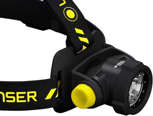 Ledlenser H7R Work - Rechargeable Outdoor LED Head Torch, Super Bright 1000 Lumens Headlamp, Water Resistant (IP67), Camping, Hiking Equipment, Head Torch Rechargeable, Up to 60 Hours Running Time — view 2