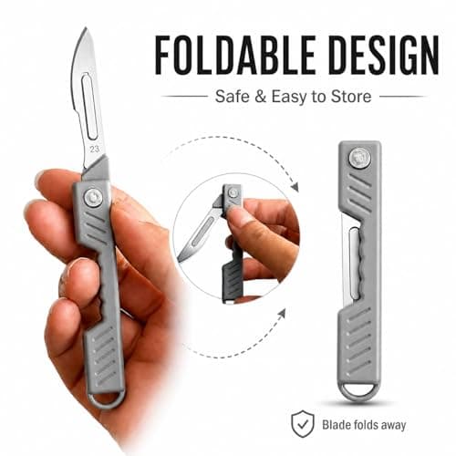 VBK Mini Folding Scalpel, Multitool EDC Pocket Tool with 10 Replaceable, Box Opener Craft Tool for Daily Use DIY, Everyday Carry Pocket Knife for Outdoor Camping Hiking Unpacking — view 4