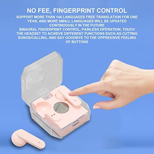 Cyrank Translator Earphone, Language Translator Earbuds with 144 Languages Language Translator Device(Pink) — view 4