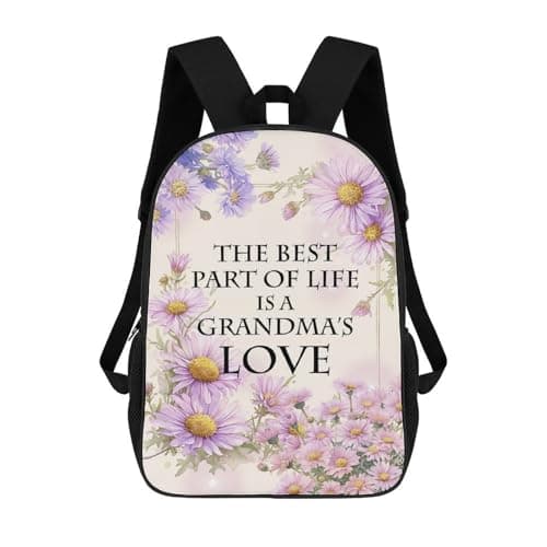 sinyumoney Grandmas Love Quote Backpack School Daypacks Business Backpack Water Resistant Bookbag for Camping Outdoor Adventures And Daily Travel 17inch