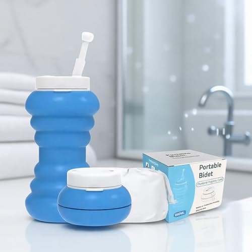 TQUXNGA Travel Friendly Foldable Bidet Bottle for Women 600ml Water Amount Easy to Transport in Multiple Color Choices Silicone Bidet — view 5