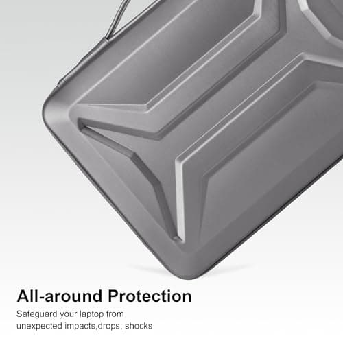 DOMISO 13.3-14 Inch Laptop Hard Case,Waterproof Shockproof Hard Shell Laptop Sleeve Protective Computer Bag with Retractable Handle for Macbook Air/Lenovo ThinkPad/HP Pavilion/Dell XPS,Silver — view 3