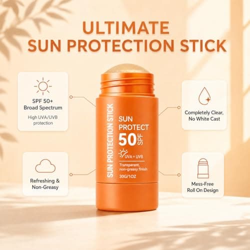 SPF 50 Sunscreen Stick for Face and Body, Factor 50 Sun Cream Roll On, 30g — view 2