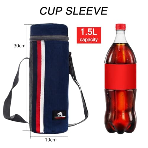 WSXQAZ Wine Cooler Bag, Water Bottle Carrier Bag with Shoulder Strap Insulated Bottle Cool Bag Insulated & Padded Portable Sports Water Bottles Bag for Men Women Hiking — view 2