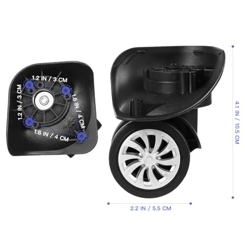 Kichvoe 4pcs Universal Wheel Swivels Suitcase Repair Wheels Plastic Rotating Flexible Wear Resistant Luggage for DIY Suitcase Replacement — view 2