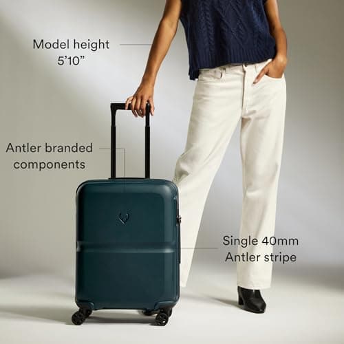 ANTLER Single Stripe Hard Shell Cabin Suitcase + Laundry Bag - 55x40x20cm 39L, Lightweight, 4 Spinner Wheels, TSA Lock - Carry On Luggage Approved by easyjet, Ryanair & British Airways - Indigo Blue — view 5