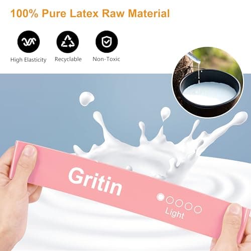 Gritin Resistance Bands, Set of 5 Skin-Friendly Resistance Exercise Band — view 3