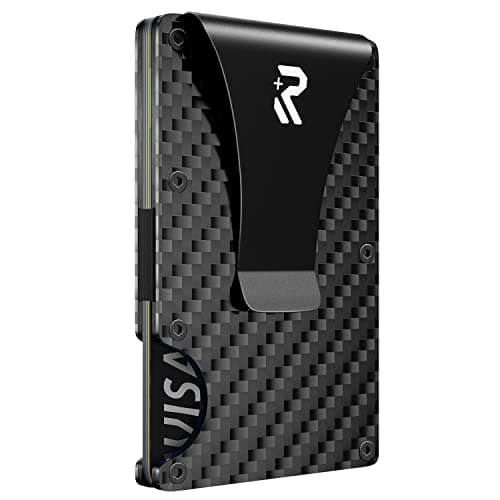 Carbon Fiber Wallet, RealPlus RFID Blocking Card Holder for Men, Minimalist Money Clip-Gifts for Men, Fathers, Boyfriends Birthday