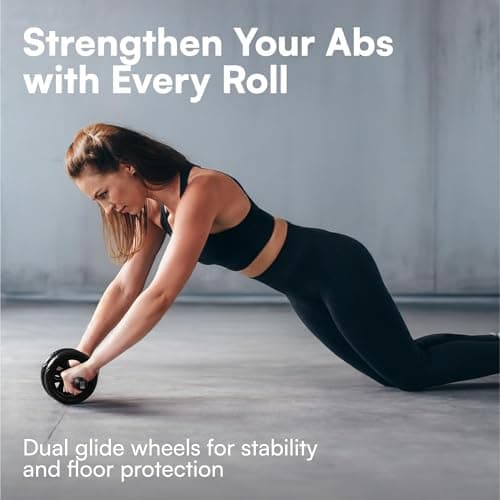 H&S Ab Roller Exercise Wheel - Home Gym Equipment Exercise Equipment for Home Use - Ab Wheel Sit Up - Core Strength Training - Glider Fitness Abs Roller Wheels for Abs Workout — view 2