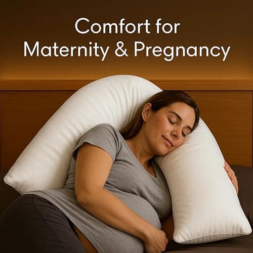 House 22 V Pillow with Pillowcase – Hypoallergenic & Orthopedic V Shaped Pillows for Ultimate Comfort – Ideal for Maternity, Nursing, and Relaxation — view 6
