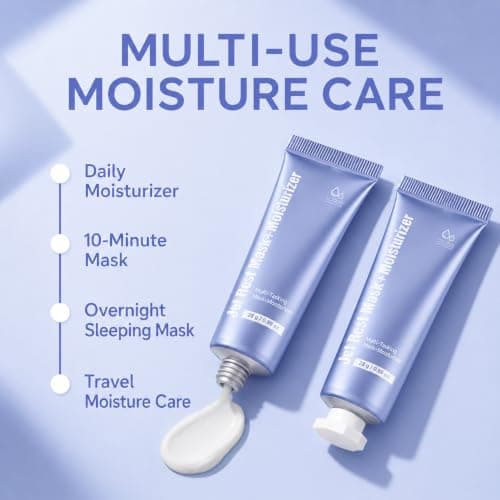 Hydrating Face Moisturizer and Overnight Sleeping Mask, Lightweight 2 in 1 Night Face Mask Cream, Moisture Care for Soft Fresh-Looking Skin, Travel Size Skincare, 28g — view 6
