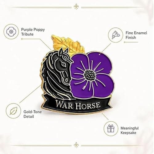 Limited Edition War Horse Purple Poppy 111th Remembrance Brooch (#A) — view 5