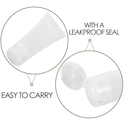 HOLIDYOYO 8pcs Refillable Leak Proof Tube Squeeze Bottles 20ml Pe Cosmetic Lotion Bottles with Toothpaste Refill Adapter for Travel Skincare Products and Shampoo — view 3