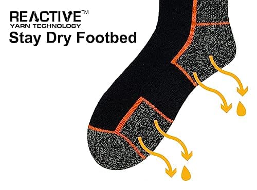 JCB - Mens Thermasock Work Sock - Midweight - Thermal Winter Warm Sock, Heat Holding Socks, Black, 1 pack, UK 6-11, EUR 39-46 (1pk Black) — view 4