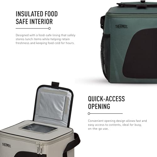 Thermos Radiance 17L Insulated Family Cool Bag Rock Cap Green – Large Picnic & Cooler Bag, Leak-Resistant Food-Safe Lining, Isotec™ Insulation Keeps Food Cold 5 Hours, Shoulder Strap & Storage Pockets — view 5