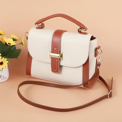 PEOVLVN Leather Purse Strap, Purse Straps Replacement Crossbody Bag Strap with Metal Buckles Long Adjustable Purse Straps for Handbags and Crossbody Bag Accessories(Brown) — view 5