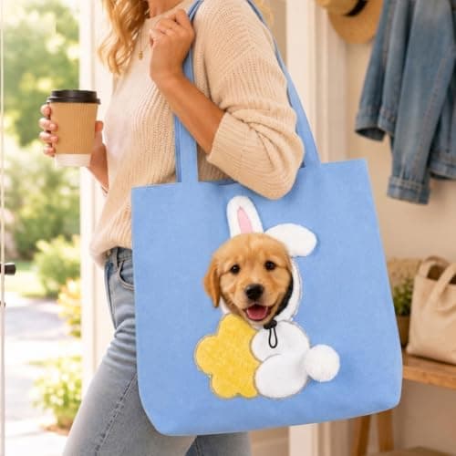 Paw Peek Pet Carrier Bag, Canvas Shoulder Tote for Small Dogs And Cats — view 5