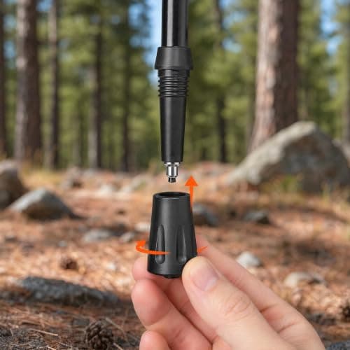 4 Pack Trekking Pole Rubber Tips, 11mm Universal Walking Stick Replacement Caps, Non Slip Reinforced Ferrules for Hiking Poles, Walking Poles, Canes and Trail Trekking — view 5