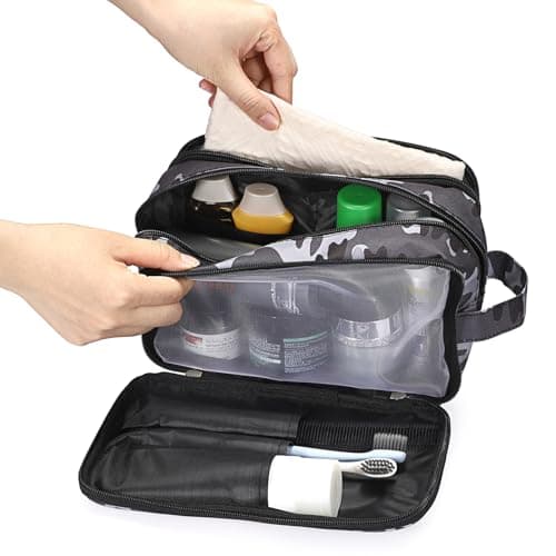 IGNPION Mens Wash Bag, Dry Wet Separation Travel Toiletry Bag, Dopp Kit Bag — view 3