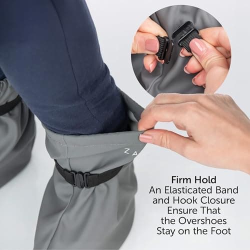 Zamboo Baby Rain Booties - Waterproof Shoe Covers – Non-Slip Outdoor Overshoes with Elastic Band & Ankle Cuff for Babies and Toddlers - Grey — view 4