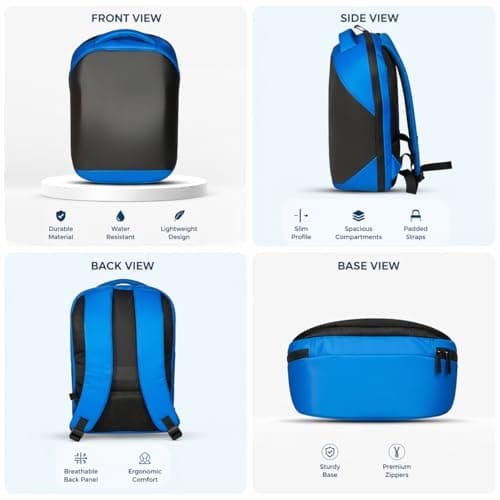 LED Screen Backpack with App Control, Customisable Display, Lightweight Water-Resistant Rucksack Bag for School, Travel & Cycling (Dark Blue) — view 6