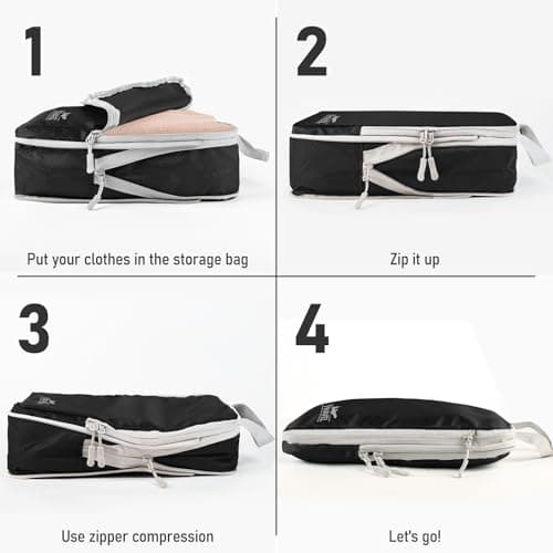 Compression Packing Cubes for Travel, Travel Essentials Luggage Organizer bags for Suitcase, Durable Compression Travel Packing Cubes for Carry on Backpack — view 4