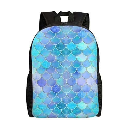 Starfish Coastal Wool Printing Men'S And Women'S Travel Backpack, Business Laptop Backpack, Casual Daypack, Gold Mermaid Scale, One Size