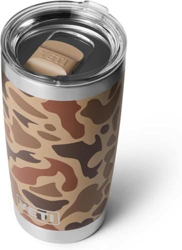 YETI Rambler 20 oz Tumbler, Stainless Steel, Vacuum Insulated with MagSlider Lid, Wetlands Camo — view 3