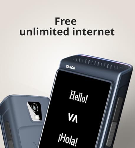 Vasco Translator Q1 | AI Voice Cloning Language Translator Device | 113 Languages | Free Lifetime Internet in Nearly 200 Countries | Scarlet Pulse — view 6