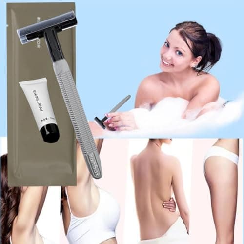 10Pack Luxury Individually Wrapped Travel Hotel Disposable Razors Set With Shave Cream; Sensitive Skin Private Body Razor; Portable Manual Shaving Razor Kit for Bathing Hotel Travel, Daily Use — view 4