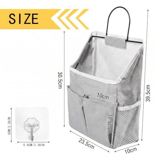 2pcs Wall Hanging Storage Bags with Pockets,Black,Bag organiser wall — view 2