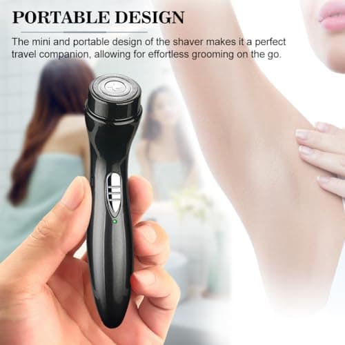 Mini Electric Shaver for Men - Pocket Size Cordless Beard Trimmer, USB Rechargeable Wet/Dry Portable Grooming Kit for Travel, Car & Camping (Black) — view 4