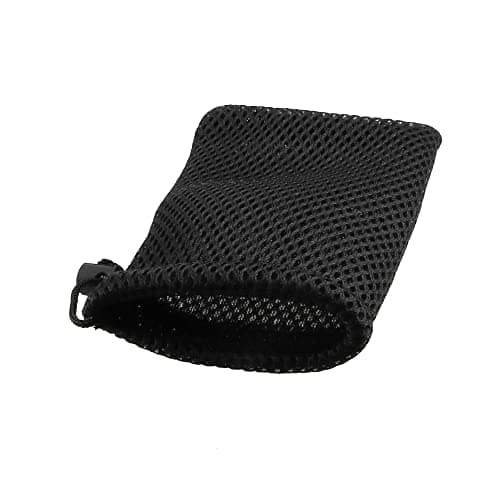 sourcing map Mesh Drawstring Bag 5x3.5, 3Pcs, Black, Travel Storage Pouch — view 4