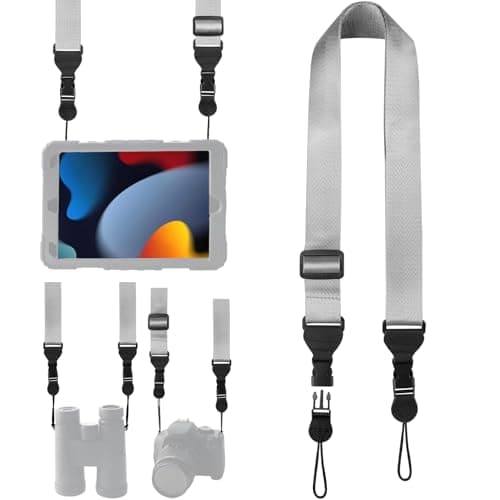 XILIYAI Adjustable Shoulder Strap, Comfortable Camera Strap, Neck Lanyard for iPad Tablet Case, Camera, Binocular, Luggage Bag (Grey Replacement Shoulder Strap)