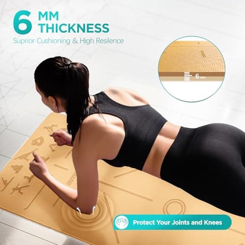 OUTDOUSE TPE Yoga Mats for Women,Brown 183x61x0.6cm — view 6