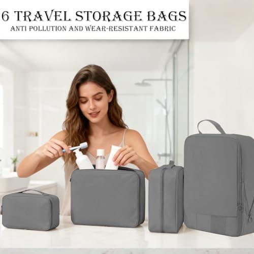 Rechory Compression Packing Cube - Stain-Resistant Storage Pouch - Travel Bags Organizer for Luggage | for Men Women Boys Youth Teens Wife Clothing Shoes Pants Socks Underwear — view 2