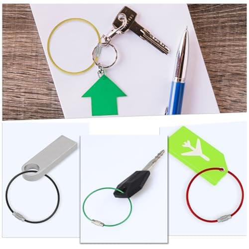 14 Pcs Stainless Steel Wire Keychain 15&20 Cm Cable Wire Ring Flexible Key Ring Metal Luggage Tag Loops Keeper Travel — view 6