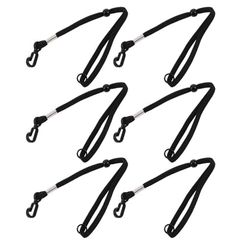DEEPCRAFF 6pcs Ski Glove Wrist Straps Anti Lost Adjustable Black