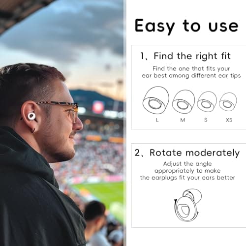 HOYIO Ear Plugs for Noise Reduction–Super Soft, Reusable Hearing Protection in Flexible Silicone for Sleep, Noise Sensitivity & Flights-8 Ear Tips in XS/S/M/L–27dB Noise Cancelling–White — view 4