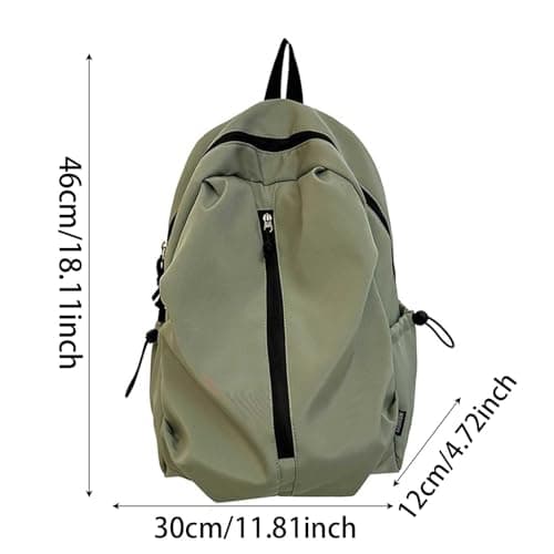 Classic School Backpack for Unisex Lightweight Casual Large Maroon Backpack for College Travel (Green One Size) — view 4