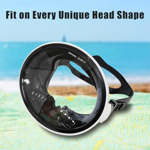 Scuba Diving Mask,Scuba Goggles for Adults,Single Lens Snorkel,Oval Dive Goggles,Wide Vision Diving Swimming Goggles,Tempered Glass,Anti Fog,Anti- Leak,Spearfishing Mask for Scuba Swimming Men Women — view 2
