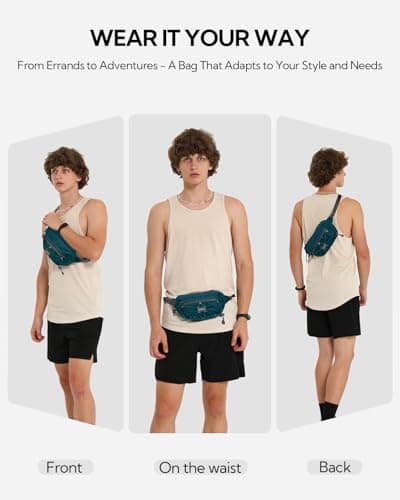 Waterfly Bum Bag Fanny Pack Waist Packs with RFID Blocking Peacock Blue — view 2