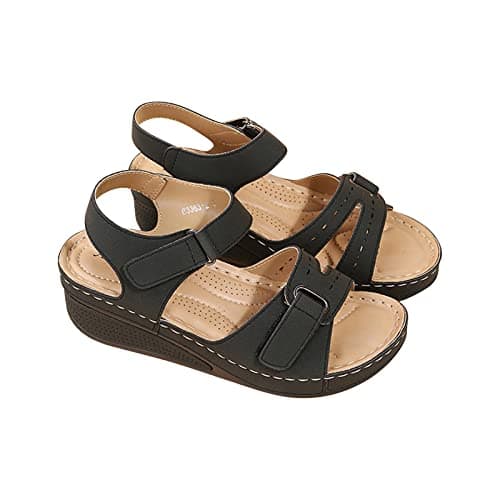 Women's Fashion Wedge Sandals -Arch Support Sandals For Women Lightweight Walking Casual Travel Breathable Flip Flop Womens Wide Fit Slippers Ladies Summer Beach Shoes for Indoor and Outdoor — view 5