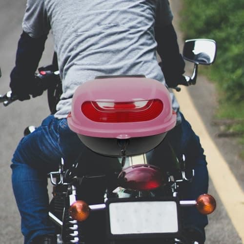 CLISPEED Motorcycle Tail Box with Backrest for Women with Secure Storage and Reinforced Pp Material, Pink Travel Top Case Rear Trunk Luggage Carrier for Motorbike — view 6