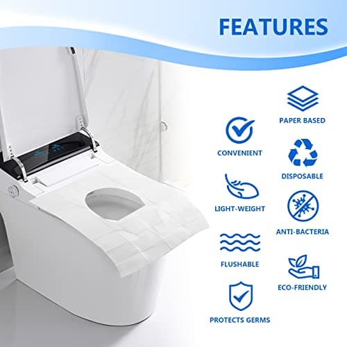Toilet Seat Covers (60 Pack), XL Flushable and Biodegradable Paper — view 2