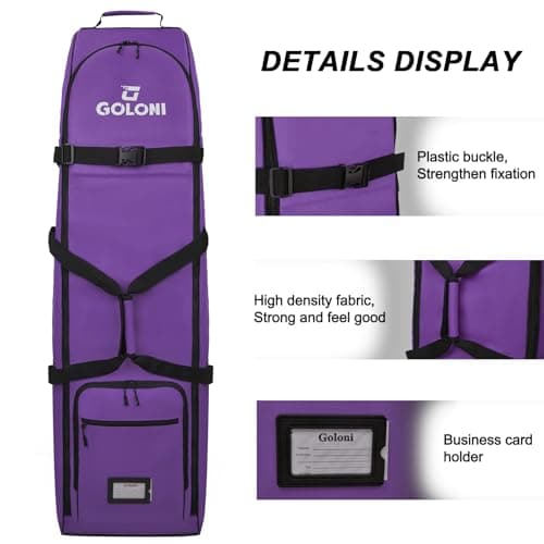 Goloni Golf Travel Bag with Wheels for Airlines, Heavy Duty Golf Club Travel Case, Water Resistant Golf Bag Cover for Air Travel, Portable Foldable Golf Luggage for Men Women — view 4