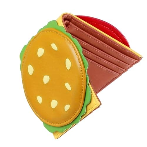 Wallet for Teen Girls,Antimagnetic Bifold Polyurethane Leather Holder | Cute Boys Purses,for Outdoor Activities Travel Shopping Hiking Sports Car Office, Burger, verwijzen naar de beschrijving, Unisex