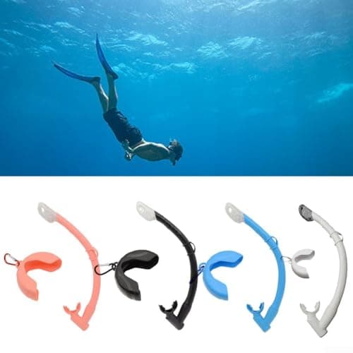 Snorkel Tube Dry Top Valve 2-in-1 Foldable Silicone Breathing Tube with Storage Box for Snorkeling Scuba Diving Swimming Adults Kids Black White Pink Blue(White) — view 3