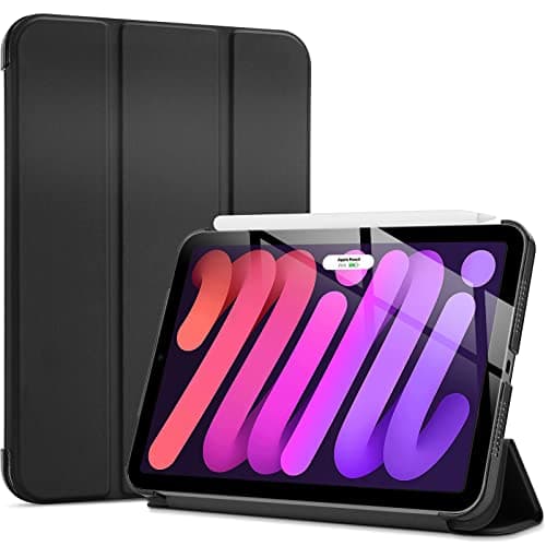 ProCase Smart Case for iPad Mini 7 (A17 Pro 2024)/ Mini 6 2021 8.3 Inch, Hard Back Cover for iPad Mini 7th/6th Generation A2995/A2996/A2993/A2567/A2568/A2569 -Black