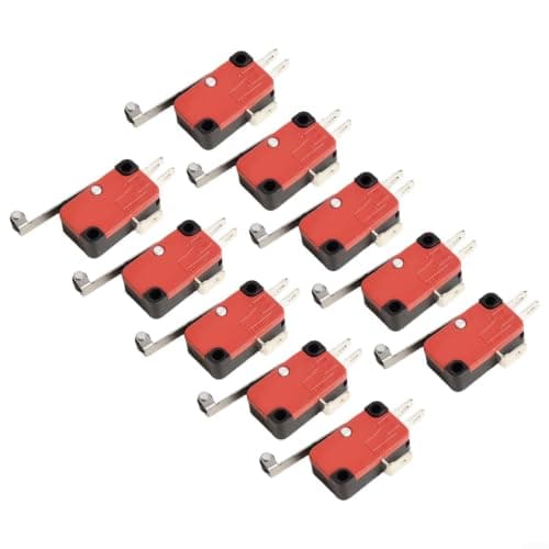 for V-156-1C25 Limit Switch 10 Pack SPDT Long Roller Actuator for 3D Printer for CNC Router Metal Travel Switch for Red and Black Terminals — view 2